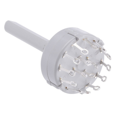 Lorlin, 3 Position 4PST Rotary Switch, 150 mA@ 250 V ac, Solder Tab