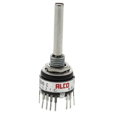 TE Connectivity, 6 Position DPST Rotary Switch, 400 mA @ 20 V, Through Hole