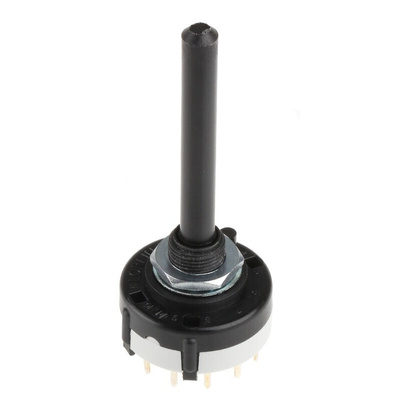 Lorlin, 6 Position DPST Rotary Switch, 150 mA @ 250 V ac, Through Hole