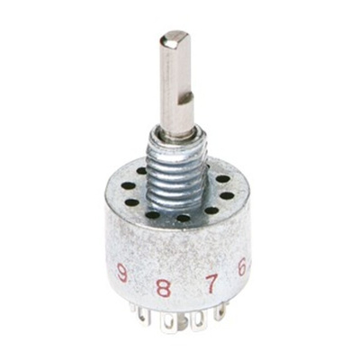 C & K, 5 Position SPST Rotary Switch, 250 mA, Solder