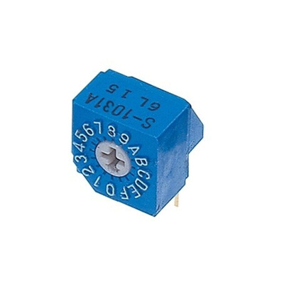 NIDEC COPAL ELECTRONICS GMBH S-1000A, 16 Position, Hexadecimal Rotary Switch, 100 mA, Pin