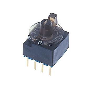 NIDEC COPAL ELECTRONICS GMBH S-1000A, 16 Position, Hexadecimal Rotary Switch, 100 mA, Pin