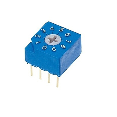 NIDEC COPAL ELECTRONICS GMBH S-2000A, 10 Position, BCD Rotary Switch, 100 mA, Pin
