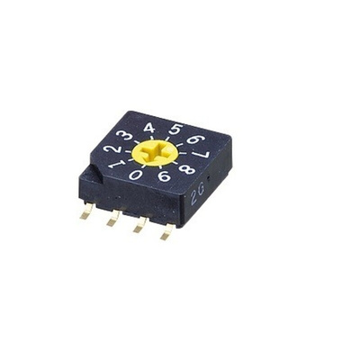 NIDEC COPAL ELECTRONICS GMBH SC-2000, 10 Position, BCD Rotary Switch, 100 mA, Gull Wing