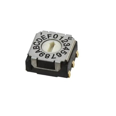 NIDEC COPAL ELECTRONICS GMBH SH-7000, 16 Position, Hexadecimal Rotary Switch, 100 mA, Pin