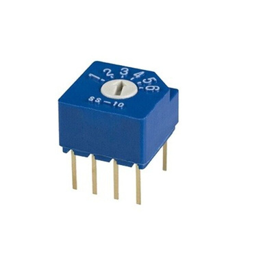 NIDEC COPAL ELECTRONICS GMBH SS-10, 6 Position Rotary Selector Switch, 100 mA, Pin