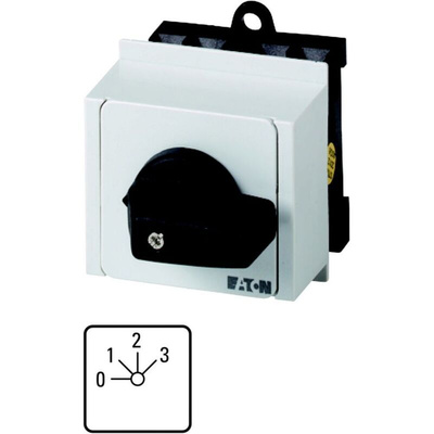 Eaton, 1P 4 Position 45° Multi Step Cam Switch, 690V (Volts), 20A, Short Thumb Grip Actuator