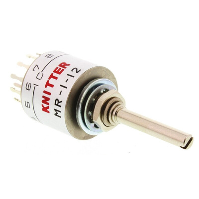KNITTER-SWITCH, 12 Position SP12T Rotary Switch, 150 mA @ 24 V dc, Solder