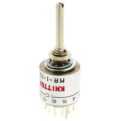 KNITTER-SWITCH, 12 Position SP12T Rotary Switch, 150 mA @ 24 V dc, Solder