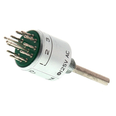 KNITTER-SWITCH, 10 Position SP10T Rotary Switch, 500 mA @ 24 V dc, Solder