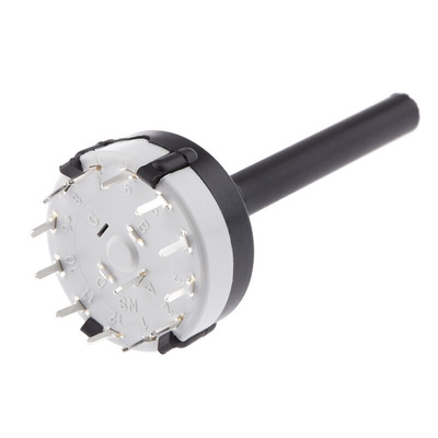 Lorlin, 12 Position SP12T Rotary Switch, 150 mA @ 250 V ac, Through Hole