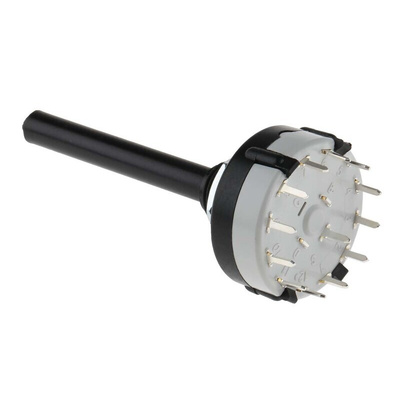 Lorlin, 12 Position SPST Rotary Switch, 150 mA, Solder
