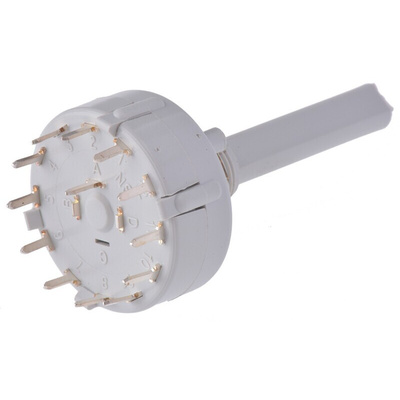 Lorlin, 12 Position SPST Rotary Switch, 150 mA, Solder