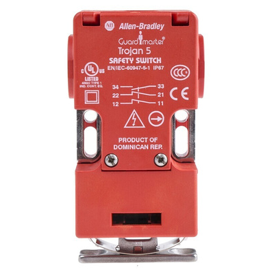 Allen Bradley 440K Safety Interlock Switch, 2NC/1NO, Keyed Actuator Included, Glass Filled PBT