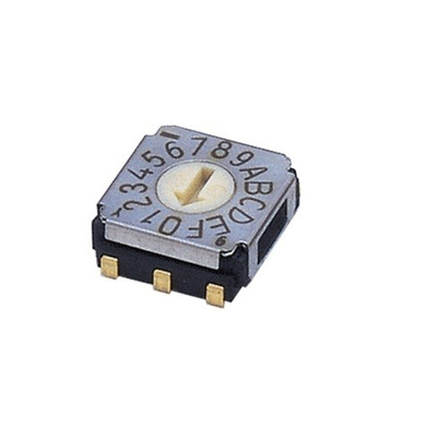 NIDEC COPAL ELECTRONICS GMBH SA-7000, 16 Position, Hexadecimal Rotary Switch, 100 mA, J-Hook