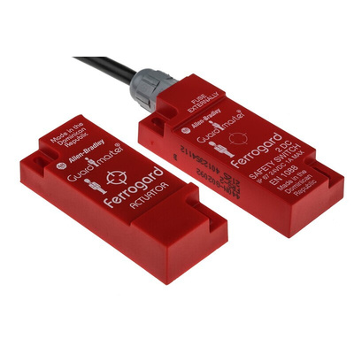 Allen Bradley Guardmaster 440N Series Magnetic Non-Contact Safety Switch, 24V dc, Plastic Housing, NC, 2m Cable