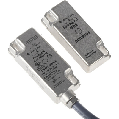 Allen Bradley Guardmaster 440N Series Magnetic Non-Contact Safety Switch, 24V dc, Stainless Steel Housing, 2NC, 3m Cable