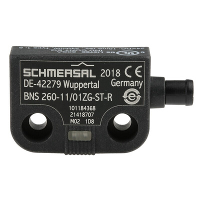 Schmersal BNS260 Series Magnetic Non-Contact Safety Switch, 24V dc, Plastic Housing, NO/NC, M8