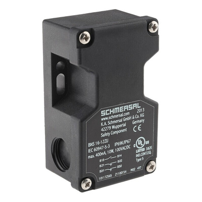 Schmersal BNS16 Series Magnetic Non-Contact Safety Switch, 100V ac/dc, Plastic Housing, M12
