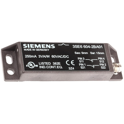 Siemens 3SE6 Series Magnetic Non-Contact Safety Switch, 60V ac/dc, Plastic Housing