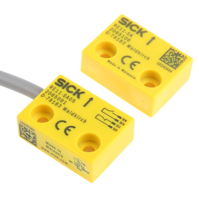 Sick RE11 Series Magnetic Non-Contact Safety Switch, 30V dc, Plastic Housing, NC, 5m Cable