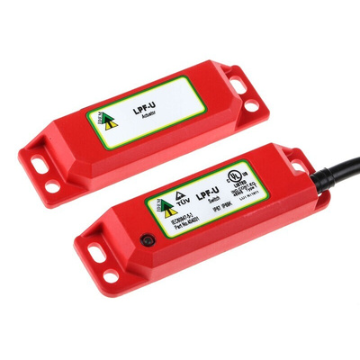 IDEM LPF-RFID-U Series Magnetic, RFID Non-Contact Safety Switch, 24V dc, Plastic Housing, 2NC, 2m Cable