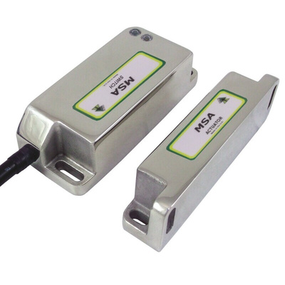 IDEM MSA Series Magnetic Non-Contact Safety Switch, 24V dc, 316 Stainless Steel Housing, 2NC, 2m Cable