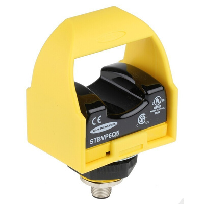 Banner 1 Button Self-Checking Optical Touch Buttons, Black, Yellow, STB Series