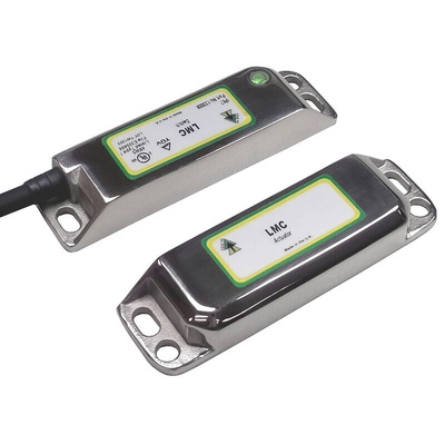 IDEM LMC Series Magnetic Non-Contact Safety Switch, 24V dc, 316 Stainless Steel Housing, 2NC, M12