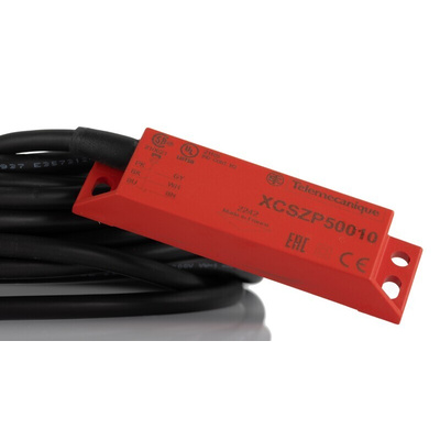 Telemecanique Sensors XCSDMP Series Magnetic Non-Contact Safety Switch, 24V dc, Plastic Housing, NC/3NO, 10m Cable