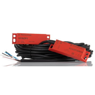 Telemecanique Sensors XCSDMP Series Magnetic Non-Contact Safety Switch, 24V dc, Plastic Housing, NC/3NO, 10m Cable