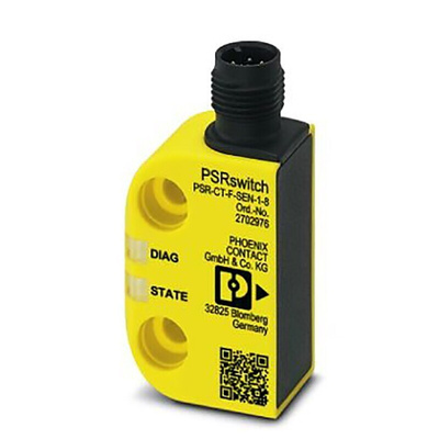 Phoenix Contact PSR-CT-M-SEN-1-8 Series RFID Non-Contact Safety Switch, 24V dc, Polybutylene Terephthalate Housing, M12