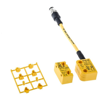 Pilz Transponder Non-Contact Safety Switch, 24V dc, Polybutylene Terephthalate Housing, M12