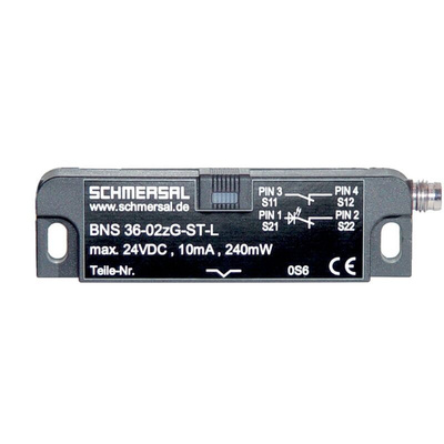 Schmersal BNS 36 Series Flush Magnetic Non-Contact Safety Switch, Reinforced Thermoplastic Housing, 2, Cable