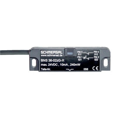 Schmersal BNS 36 Series Flush Magnetic Non-Contact Safety Switch, Reinforced Thermoplastic Housing, 2, Cable