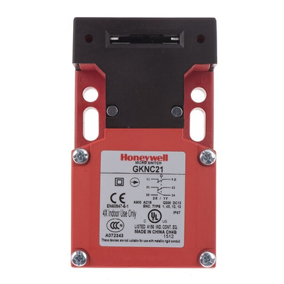 Honeywell GKN Safety Interlock Switch, 2NC/1NO, Keyed, Glass Filled PET