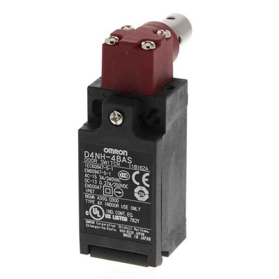 Omron D4NH Safety Interlock Switch, 2NC, Hinge Operated, Plastic