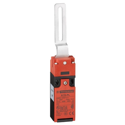 Telemecanique Sensors XCS Safety Interlock Switch, 2NC/1NO, Elbowed Flush Lever Actuator Included, Polyamide, Guard Lock