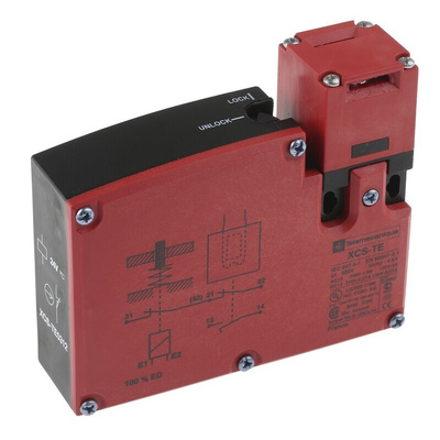 Telemecanique Sensors XCS-TE Series Solenoid Interlock Switch, Power to Unlock, 24V ac/dc
