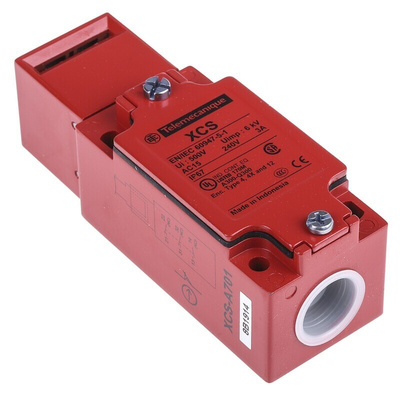 Telemecanique Sensors XCSA Safety Interlock Switch, 2NC/1NO, Keyed, Zinc Alloy