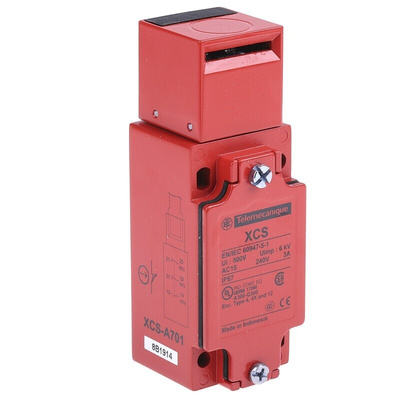 Telemecanique Sensors XCSA Safety Interlock Switch, 2NC/1NO, Keyed, Zinc Alloy