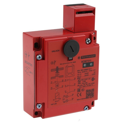 Telemecanique Sensors XCS-E Series Solenoid Interlock Switch, Power to Unlock, 24V ac/dc, Actuator Included