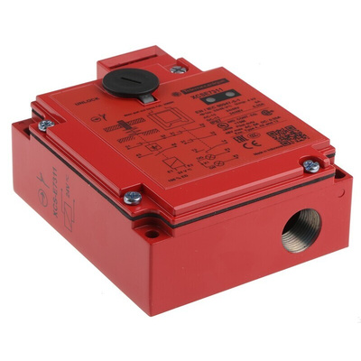 Telemecanique Sensors XCS-E Series Solenoid Interlock Switch, Power to Unlock, 24V ac/dc, Actuator Included