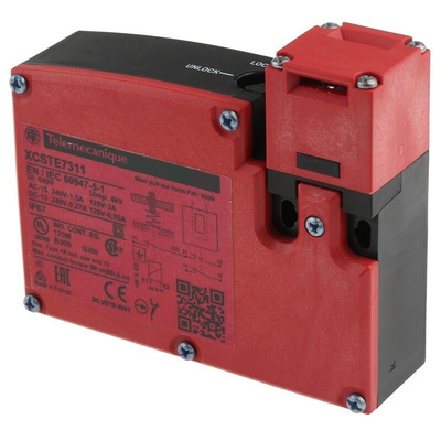 Telemecanique Sensors XCS-TE Series Solenoid Interlock Switch, Power to Unlock, 24V ac/dc
