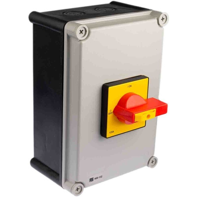 RS PRO 4P Pole DIN Rail Isolator Switch - 125A Maximum Current, 55kW Power Rating, IP65