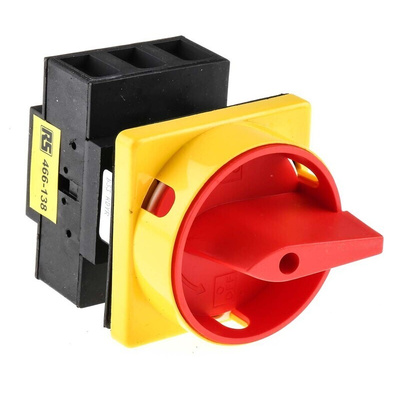 RS PRO 3P Pole Panel Mount Isolator Switch - 63A Maximum Current, 22kW Power Rating, IP65