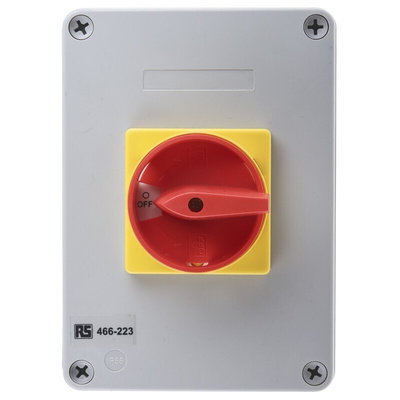 RS PRO 4P Pole DIN Rail Isolator Switch - 63A Maximum Current, 22kW Power Rating, IP65