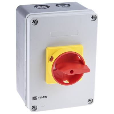 RS PRO 4P Pole DIN Rail Isolator Switch - 63A Maximum Current, 22kW Power Rating, IP65