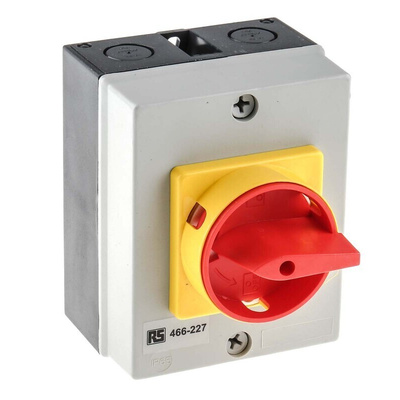 RS PRO 4P Pole DIN Rail Isolator Switch - 32A Maximum Current, 11kW Power Rating, IP65