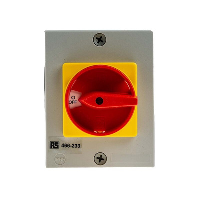 RS PRO 4P Pole DIN Rail Isolator Switch - 25A Maximum Current, 11kW Power Rating, IP65